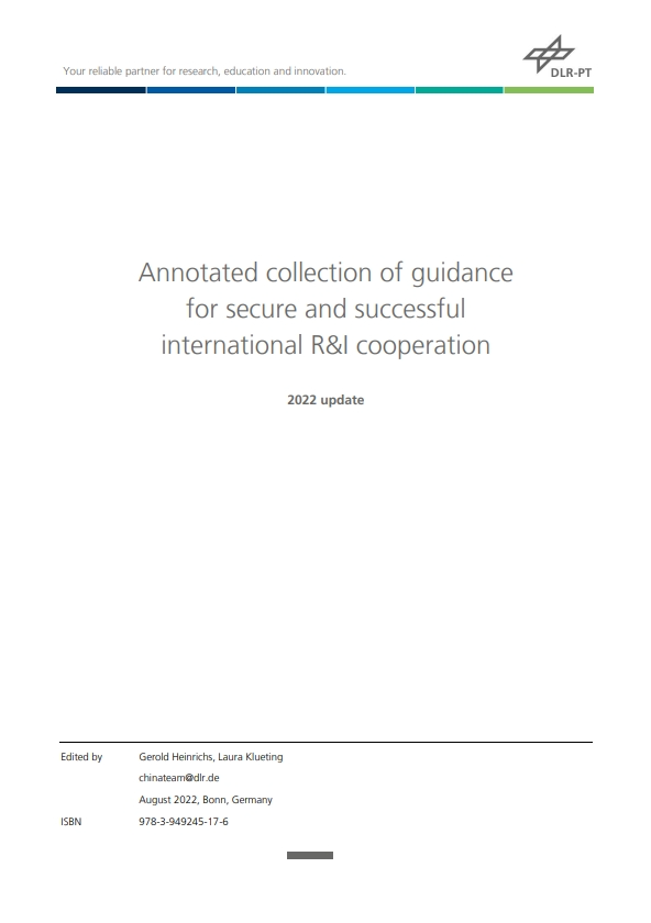 Cover of Annotated collection of guidance for secure and successful international R&I cooperation. 2022 update