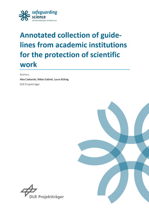 Annotated collection of guidelines from academic institutions for the protection of scientific work