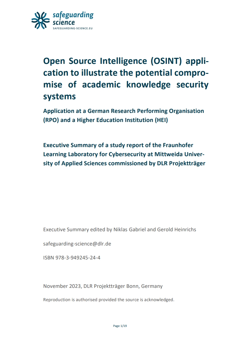 OSINT analysis illustrating potential compromises of academic IT systems